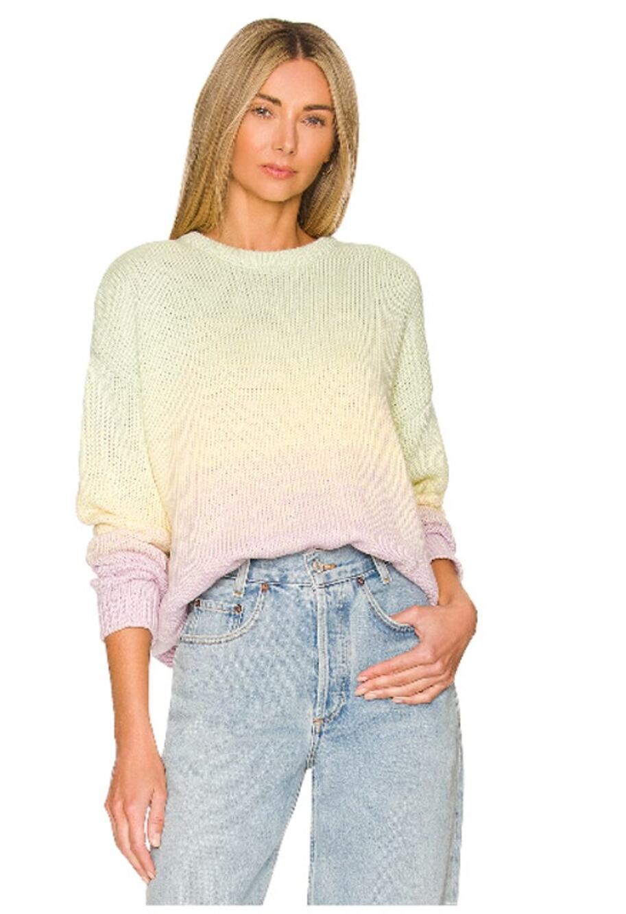 Olivia Rubin Aria Ombrรฉ Rainbow Sweater Pastel Ombre Womens XS